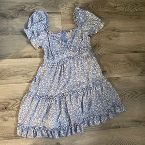 Blue flowery summer dress